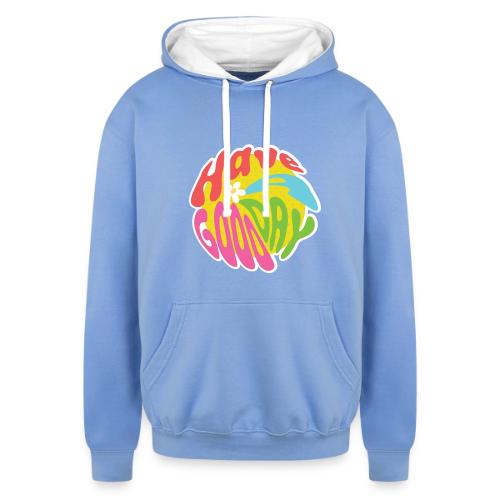 Groovy 'Have a Nice Day' Inspirational Sticker - Unisex Contrast Hoodie