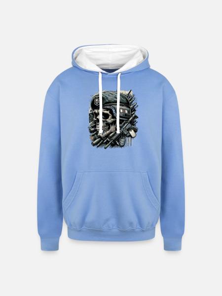 Guardian of Freedom - Unisex Contrast Hoodie - sky blue/white