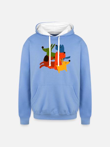 Diversity Dog - Unisex Contrast Hoodie - sky blue/white