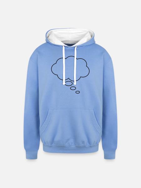 Thought bubble - Unisex Contrast Hoodie - sky blue/white