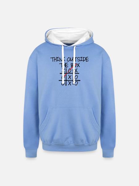 Crimson Diagonal Brushstroke - Unisex Contrast Hoodie - sky blue/white