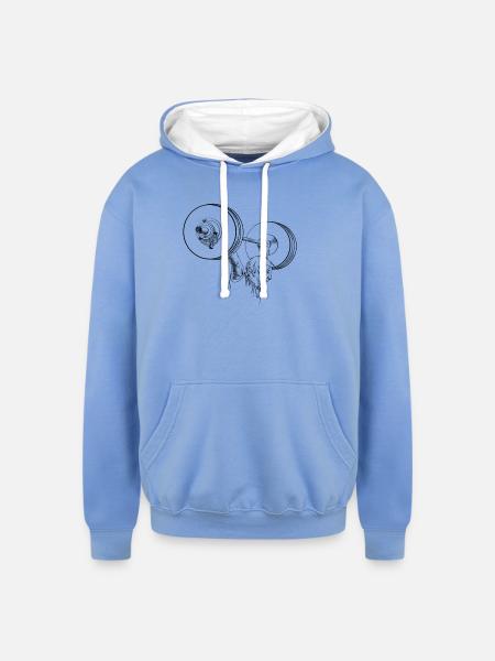 Weightlifting - Unisex Contrast Hoodie - sky blue/white