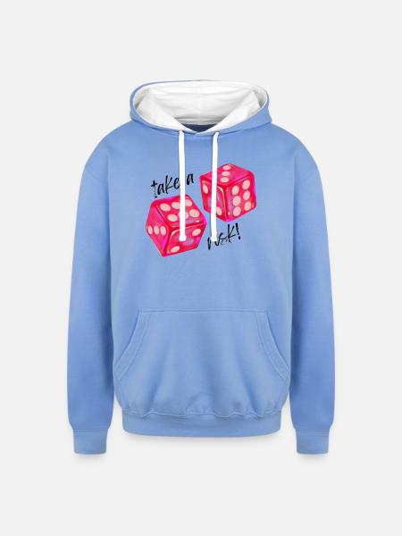 Take a Risk Graphic - Unisex Contrast Hoodie - sky blue/white