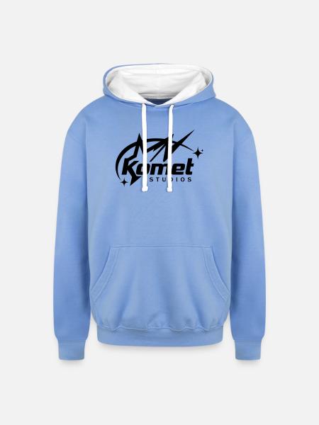 Komet Studios Star Logo - Unisex Contrast Hoodie - sky blue/white