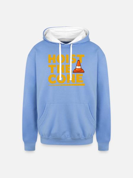 Hoist The Cone - Unisex Contrast Hoodie - sky blue/white