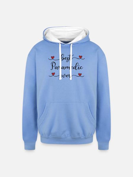 Best Paramedic ever - Unisex Contrast Hoodie - sky blue/white