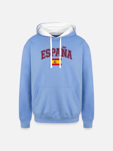 España Arch Banner International football - Unisex Contrast Hoodie - sky blue/white