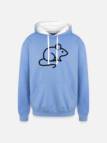 mouse - Unisex Contrast Hoodie - sky blue/white
