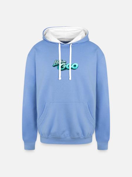 Life from GO - Unisex Contrast Hoodie - sky blue/white