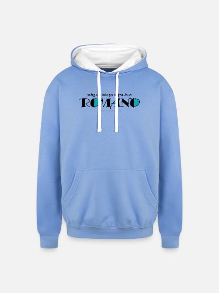 Los pies de un romano - Unisex Contrast Hoodie - sky blue/white