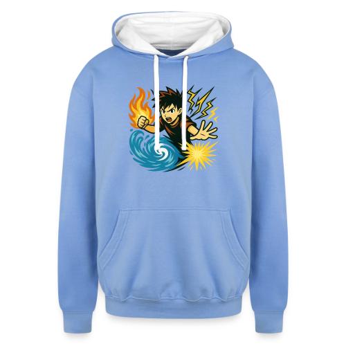 Anime Elemental Warriors | Fire, Water, Lightning - Unisex Contrast Hoodie