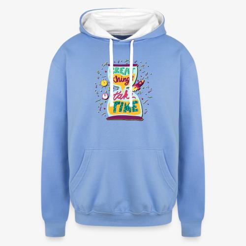 Great Things Take Time Motivational Quote - Unisex Contrast Hoodie