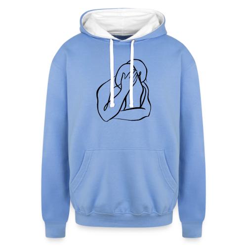 No Space Between Us Black - Unisex Contrast Hoodie