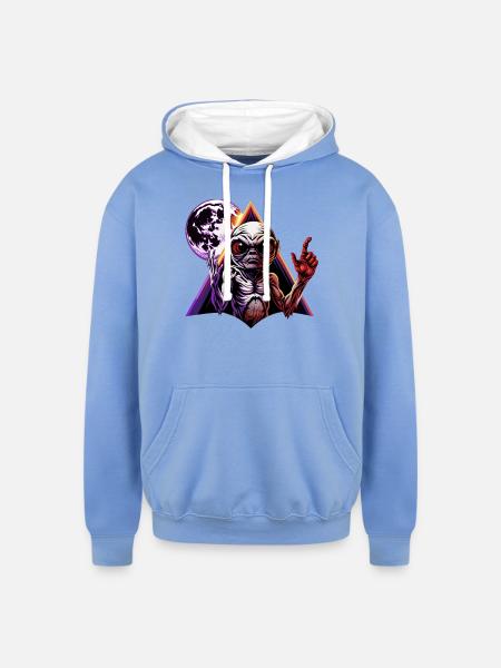 IlluminET87 - Unisex Contrast Hoodie - sky blue/white