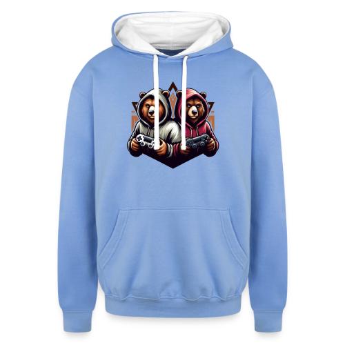 2 grizzlies gamer bears - Unisex Contrast Hoodie
