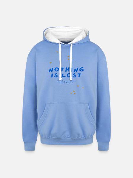 mom - Unisex Contrast Hoodie - sky blue/white