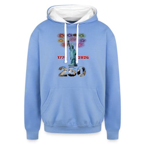 1776 - 2026 | 250 Years USA | Fireworks - Unisex Contrast Hoodie