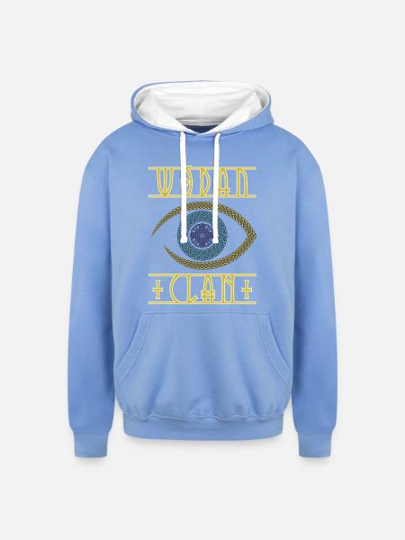 Odin Eye - Unisex Contrast Hoodie - sky blue/white
