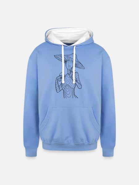 Poisonous - Unisex Contrast Hoodie - sky blue/white