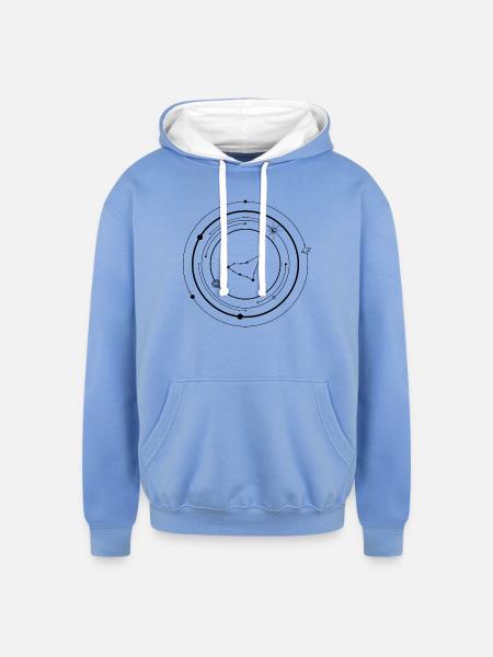 Midnight Spark Emblem - Unisex Contrast Hoodie - sky blue/white