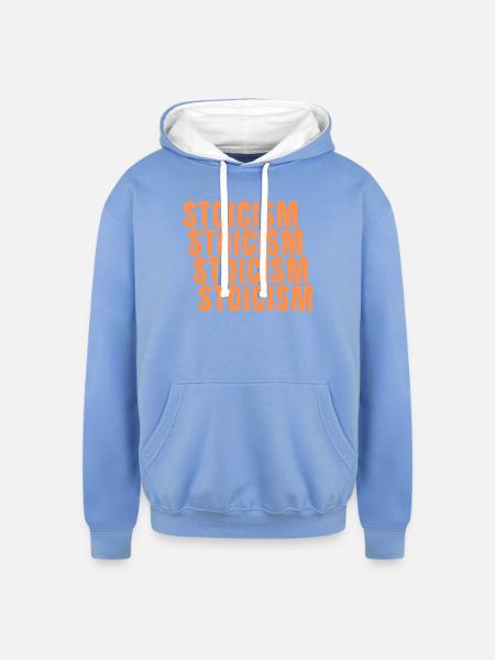 Stoicism : The Strength of Simplicity - Unisex Contrast Hoodie - sky blue/white