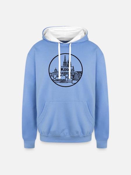 cologne germany - Unisex Contrast Hoodie - sky blue/white