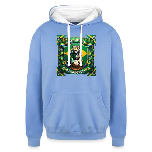 Brazil Jaguar Glory T-Shirt, Flag Pride Badge Gift - Unisex Contrast Hoodie