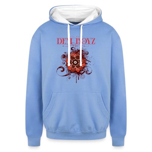 Flower Splash Reds - Unisex Contrast Hoodie
