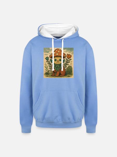 Very unique - Unisex Contrast Hoodie - sky blue/white
