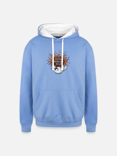 System Overload Initializing Too Early - Unisex Contrast Hoodie - sky blue/white