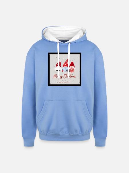 marry - Unisex Contrast Hoodie - sky blue/white