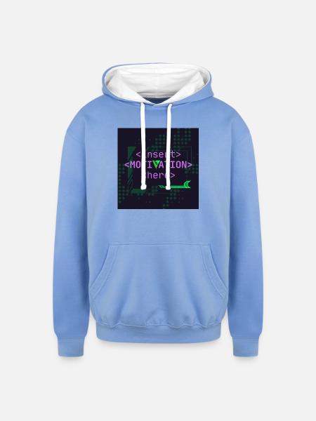 Motivation Slot - Unisex Contrast Hoodie - sky blue/white