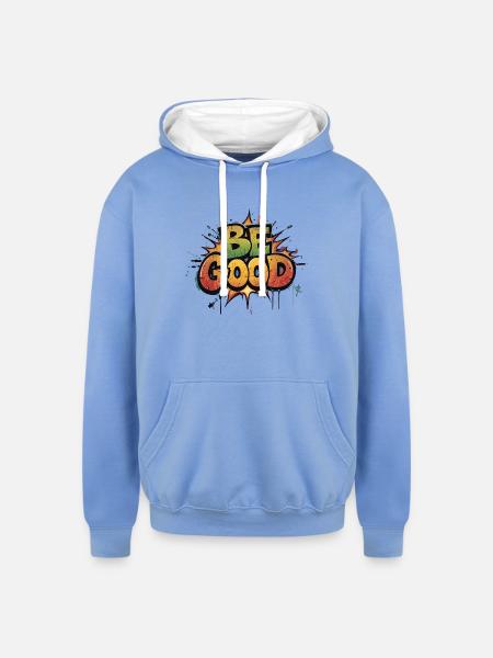Be Good Graffiti Burst - Unisex Contrast Hoodie - sky blue/white