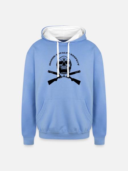 HONOR LOYALTY RESPECT - Unisex Contrast Hoodie - sky blue/white