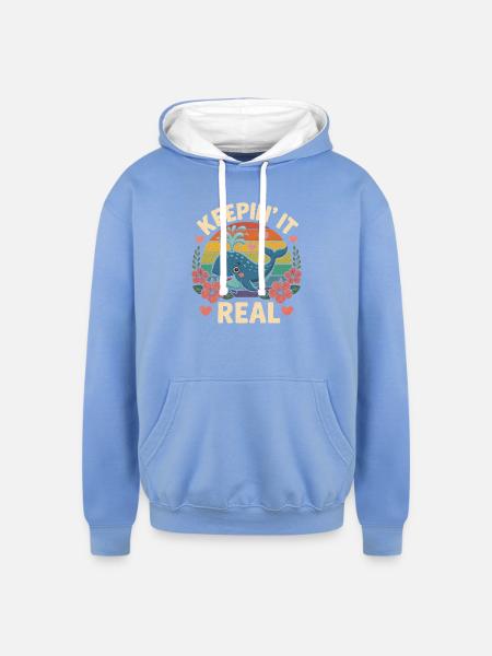 Inappropriate_Funny_Daddy-s - Unisex Contrast Hoodie - sky blue/white