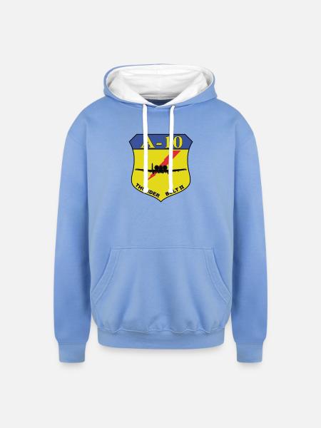 A-10 Thunderbolt II Shield - Unisex Contrast Hoodie - sky blue/white