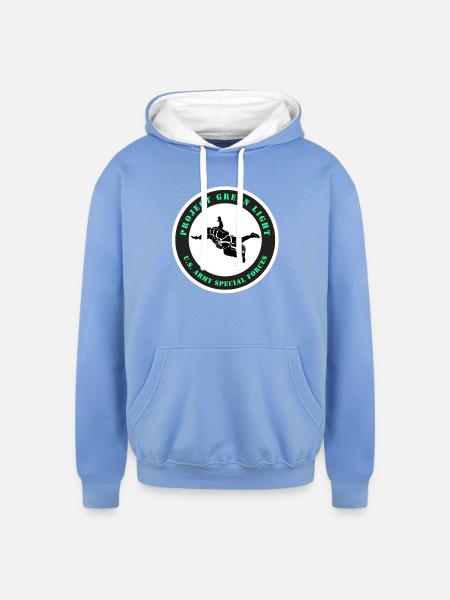 Project Green Light - Unisex Contrast Hoodie - sky blue/white