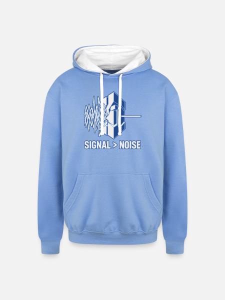 Professional Signal Logic Tee - Unisex Contrast Hoodie - sky blue/white