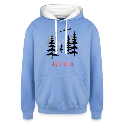 Joyful Tidings Christmas T-Shirt - Unisex Contrast Hoodie