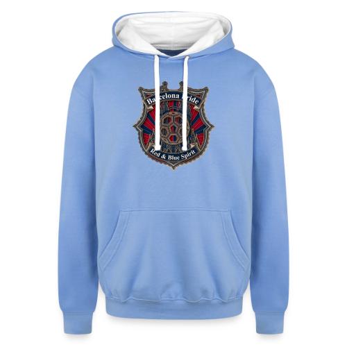 Barcelona Scarlet Pride T Shirt, Soccer City Gift - Unisex Contrast Hoodie