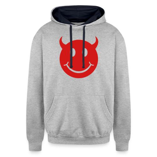 Smiley Devil Face - Unisex Contrast Hoodie