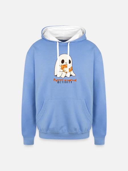 Purrrr-a-normal activity - Unisex Contrast Hoodie - sky blue/white