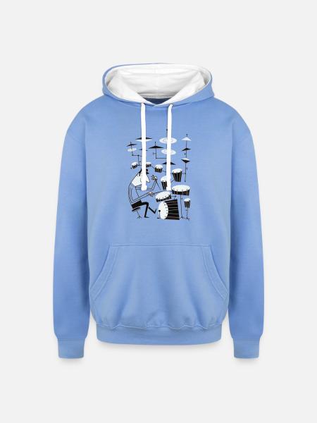 broway gek gaming fun - Unisex Contrast Hoodie - sky blue/white