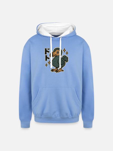 Dodo Bird Japanese - Unisex Contrast Hoodie - sky blue/white