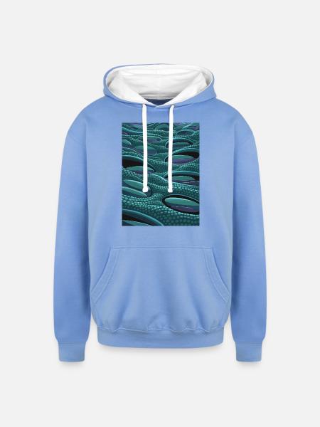 Alien Cells - Unisex Contrast Hoodie - sky blue/white