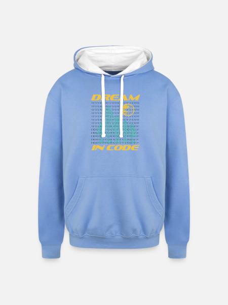 Dream In Code - Unisex Contrast Hoodie - sky blue/white
