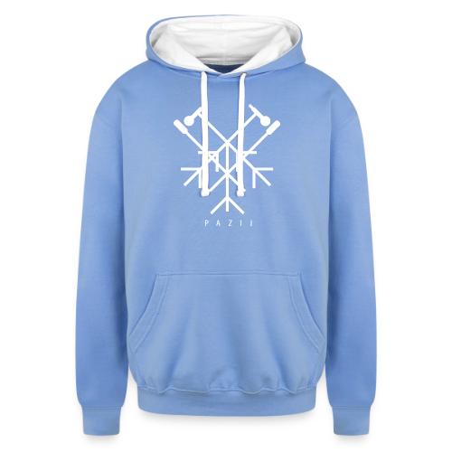 Pazij White Logo - Unisex Contrast Hoodie