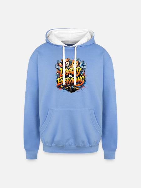 Loyalty Is Everything - Unisex Contrast Hoodie - sky blue/white