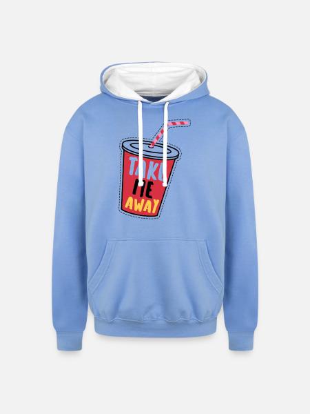 Take Me Away - Unisex Contrast Hoodie - sky blue/white