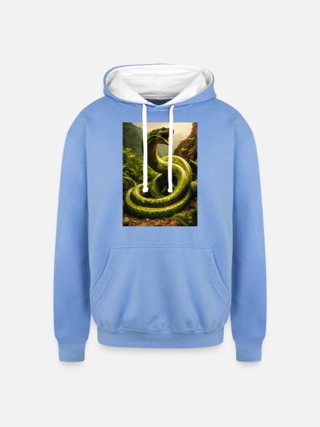 Titanoboa: prehistoric predator. - Unisex Contrast Hoodie - sky blue/white
